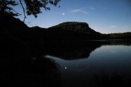 Lever de lune sur le lac de Bonlieu